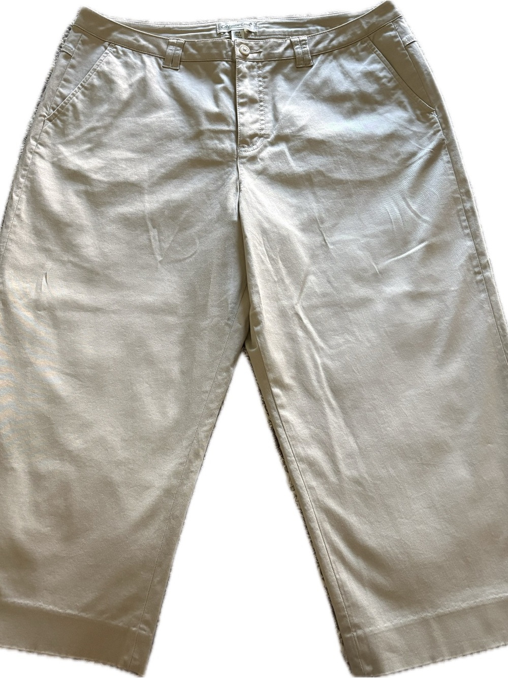 Coldwater Creek Khaki Cropped Pants Size 14 Petite Like New - Picture 5 of 6